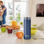 Milton Shiny 300 Thermosteel Water Bottle 280 ml, Long Hour Hot and Cold I Leak Proof Lid, ISI Certified I Vacuum Insulated I for Office, Gym, School I Blue