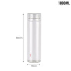 CELLO H2O Round Unbreakable Plastic Water Bottle Premium Edition | Lid is sealed by a silicone ring | Leak proof & break-proof | 1 Liter | Clear