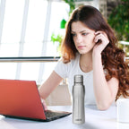 MILTON Elate 750 Stainless Steel Water Bottle 620 ml, Single Walled, ISI Certified I Leak Proof Lid, Rust Proof I For School, Office, Gym I Silver