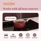 MACclite Butter Scotch Die Cast Non Stick Sauce Pan 16 cm Dia 1.4 Liter,Tea,Milk,Maggie Nonstick Sauce Pan with 5 Layer Coating,Gas & Induction Stove Friendly, PFOA&PFOS Free,Safe Healthy&Toxic-Free