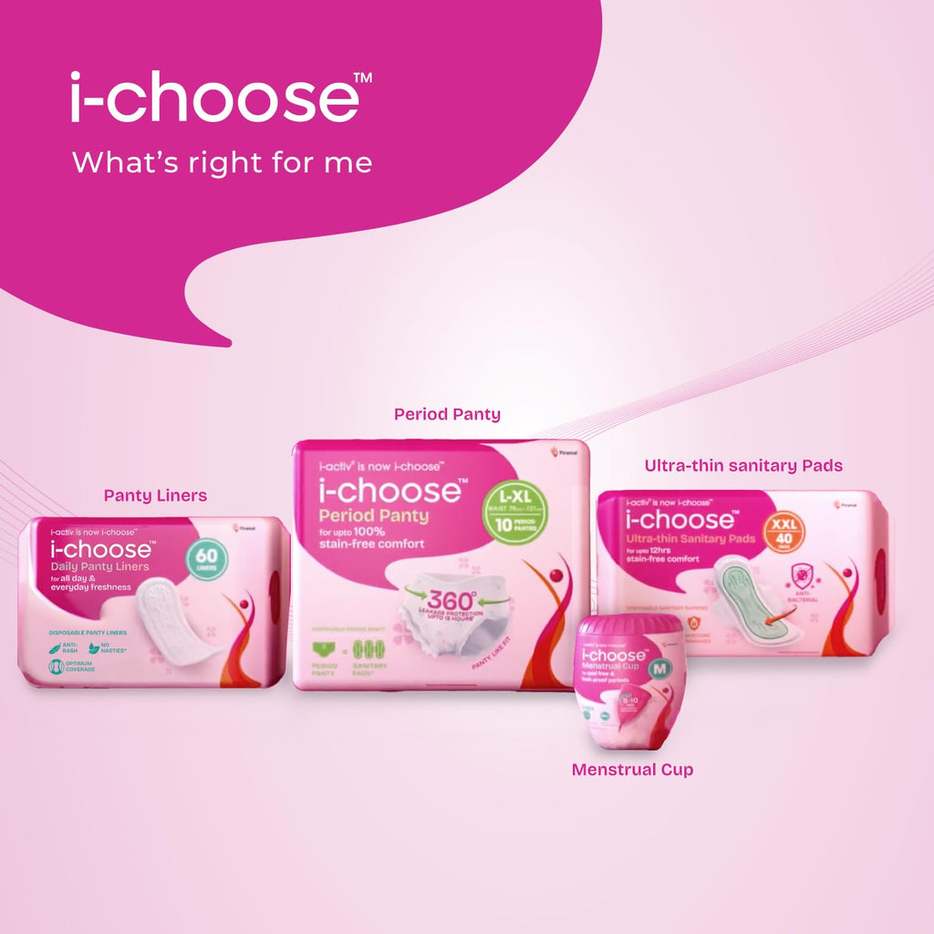 i-activ Period Panty for Women | M-L | Disposable Period Panties for Women Leak Proof | Maternity Pads for Heavy Flow Periods | Overnight 360 Degree Protection | Size-24 to 39"
