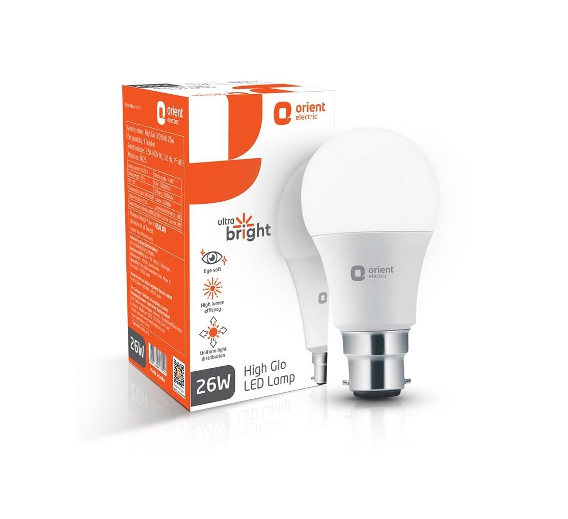 Orient Electric Eternal Shine LED Bulb 26W, B22d Cap, 6500K (Pack of 1)