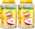 Saffola Rolled Oats | 1kg Jar | Soft & Creamy | Power of Protein, Iron & Fibre, Nutritious grain | No added sugar & Preservatives | Helps manage weight | Aids Digestion (Pack of 2)
