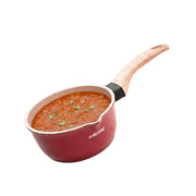 MACclite Butter Scotch Die Cast Non Stick Sauce Pan 16 cm Dia 1.4 Liter,Tea,Milk,Maggie Nonstick Sauce Pan with 5 Layer Coating,Gas & Induction Stove Friendly, PFOA&PFOS Free,Safe Healthy&Toxic-Free