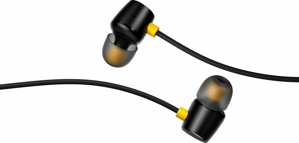 realme Buds 3 Wired Earphones with Mic (Black) | 9mm Dynamic Driver | 3.5mm Jack | Single Button Control | Braided Tangle-Free Cable | Model RMA2419 (Buds 3 3.5mm Wired Earphone, Color Black) In Ear