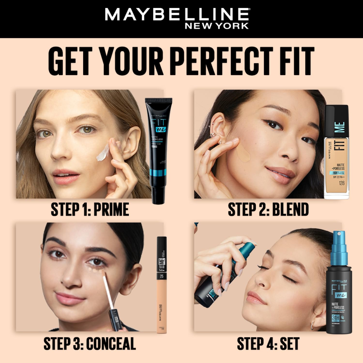 Maybelline New York Fit Me Matte + Poreless Liquid Foundation, 115 Ivory