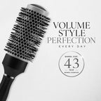 VEGA PROFESSIONAL Ceramix Shine Blow Dry Round Hair Brush 43mm | Black Hair Styling & Blow Dry Brush for Men & Women | Smooth Ceramic Bristles for Salon & Home Use | Anti-Static Hair Brush (VPPHB-03)