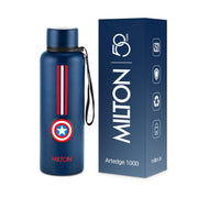 Milton Artedge 1000 Thermosteel ISI Certified Water Bottle, 1000 ml Stainless Steel, 24 Hr Hot and Cold I Leak Proof, Vacuum Insulation, for Office, School, Gym, Dark Blue Captain America