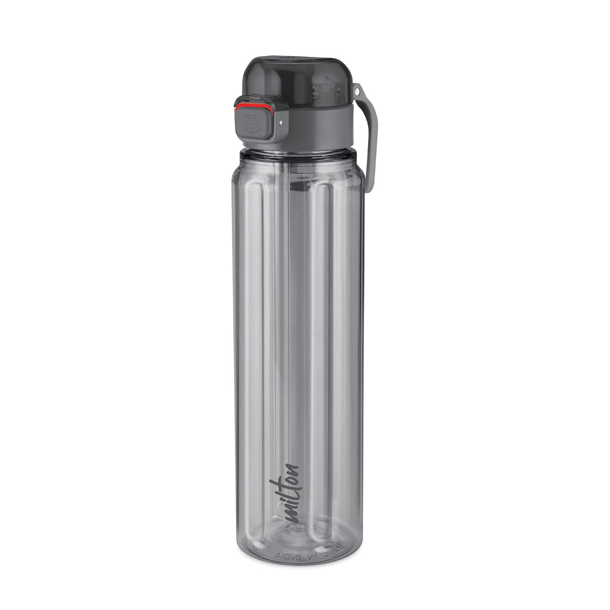 MILTON Aston 700 BPA & BPS-Free Water Bottle 700 ml| Food-Grade Plastic | One-Click Open | Leak-Proof | Sip & Gulp Lid I Ideal for Office, School, College, Gym, Grey