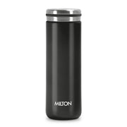 Milton Shiny 300 Thermosteel Water Bottle 280 ml, 24 Hr Hot and Cold I Leak Proof Lid, ISI Certified I Vacuum Insulated I for Office, Gym, School I Black