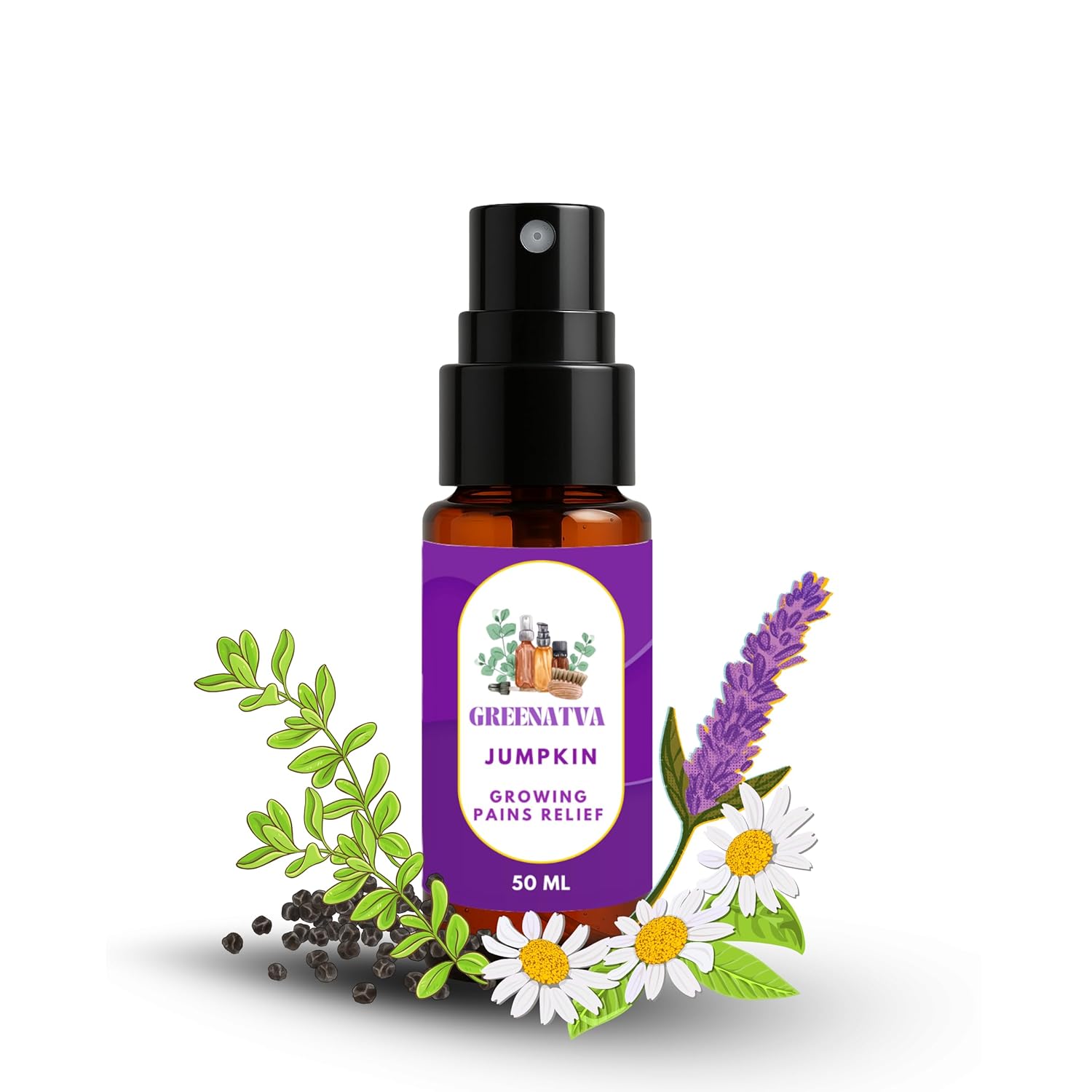 Jumpkin by Greenatva - Massage and Sleep Oil for Kids, Growing Pain Relief for Kids