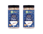Nutriorg 100% Organic Rolled Oats 500gm | Pack of 2 | Gluten Free | High protein | Weight loss | Fibre Rich | Easy to Cook | Overnight Oats | Nutritional Breakfast Cereal Oats | Air Tight Plastic Jars