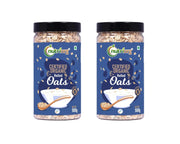 Nutriorg 100% Organic Rolled Oats 500gm | Pack of 2 | Gluten Free | High protein | Weight loss | Fibre Rich | Easy to Cook | Overnight Oats | Nutritional Breakfast Cereal Oats | Air Tight Plastic Jars