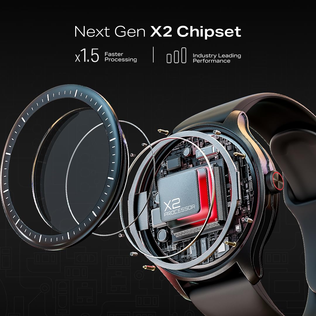 boAt Valour Watch 1 GPS, AI Based Auto Gym Mode,Built-in GPS, Advanced X2 Chip, 6-axis sensors, 3 ATM,15 Days Battery,1.43" AMOLED Display w/Gorilla Glass Smart Watches for Men & Women (Active Black)