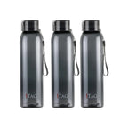 CELLO My Tag PET Water Bottle | 100% food grade | Leak proof and Break proof | Set of 3-1000ml | Black
