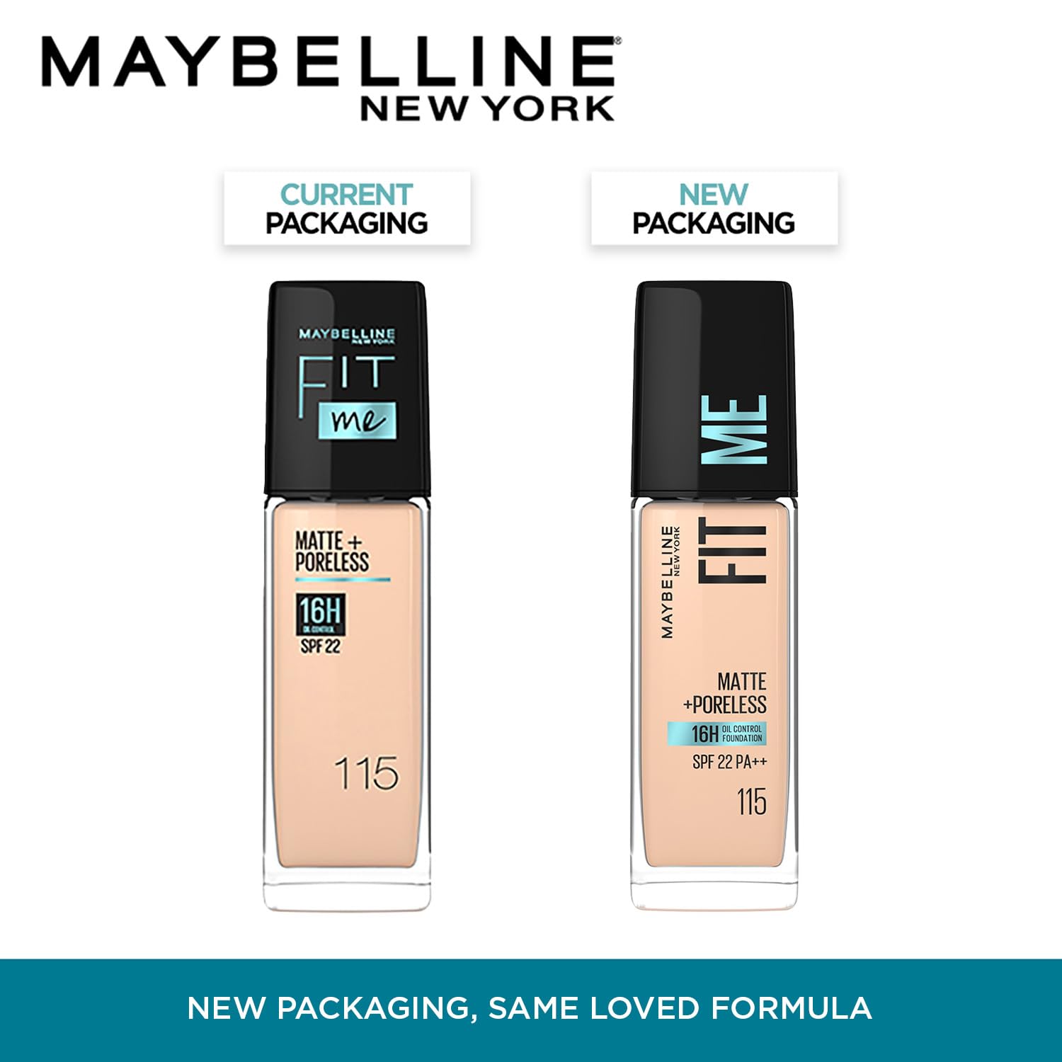 Maybelline New York Fit Me Matte + Poreless Liquid Foundation, 115 Ivory