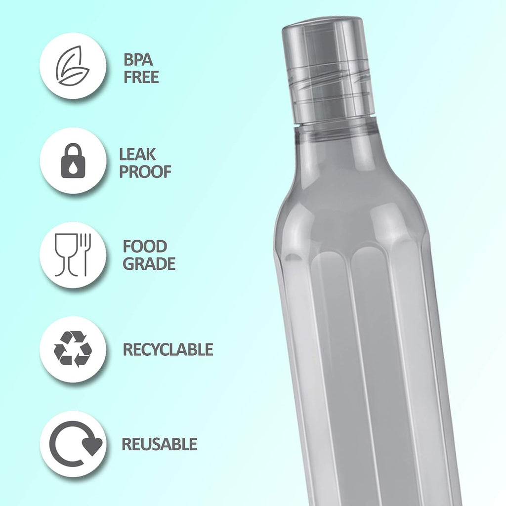 MILTON Prism 1000 Pet Water Bottle, 1 Piece, 1 Litre, Grey | BPA Free | 100% Leak Proof | Office | Gym | Home | Kitchen | Travel | Hiking | Treking