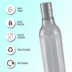 MILTON Prism 1000 Pet Water Bottle, 1 Piece, 1 Litre, Grey | BPA Free | 100% Leak Proof | Office | Gym | Home | Kitchen | Travel | Hiking | Treking