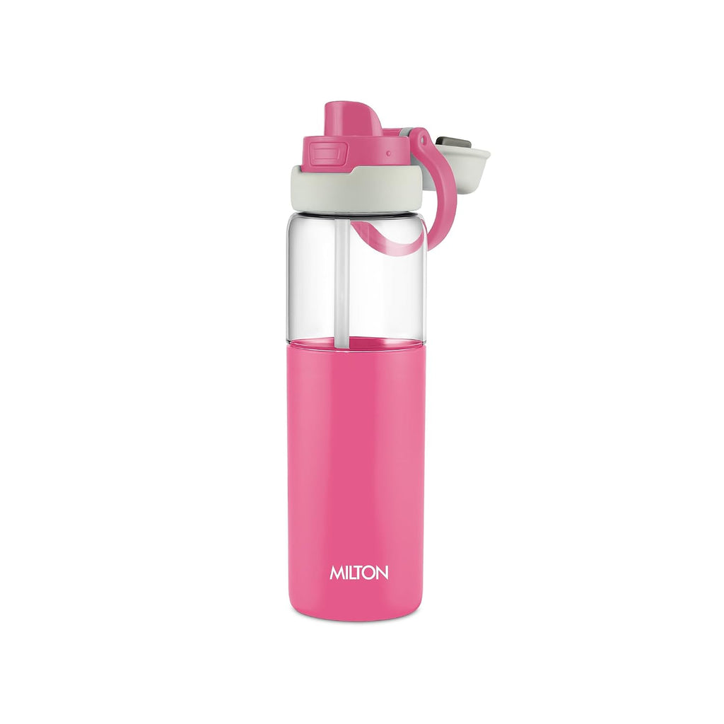 MILTON Navi 800 2-in-1 Lid Sip or Gulp Water Bottle 800 ml | Sturdy Handle I BPA Free| Food-Grade | One-Touch Open | Leak-Proof | Ideal for Office, School, College, Gym, Pink