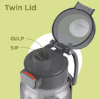 MILTON Aston 700 BPA & BPS-Free Water Bottle 700 ml| Food-Grade Plastic | One-Click Open | Leak-Proof | Sip & Gulp Lid I Ideal for Office, School, College, Gym, Grey