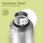 Milton Aura 1000 Thermosteel Water Bottle, 24 Hr Hot and Cold I Leak Proof Lid, ISI Certified I Vacuum Insulated I for Office, Gym, School I Silver