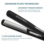 Ikonic Slim Titanium Shine 3.0 Hair Straightener, Black| Dual Titanium Plates| Advanced Heat Technology
