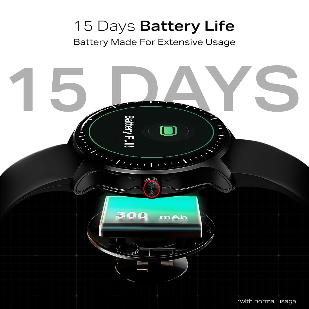 boAt Valour Watch 1 GPS, AI Based Auto Gym Mode,Built-in GPS, Advanced X2 Chip, 6-axis sensors, 3 ATM,15 Days Battery,1.43" AMOLED Display w/Gorilla Glass Smart Watches for Men & Women (Active Black)