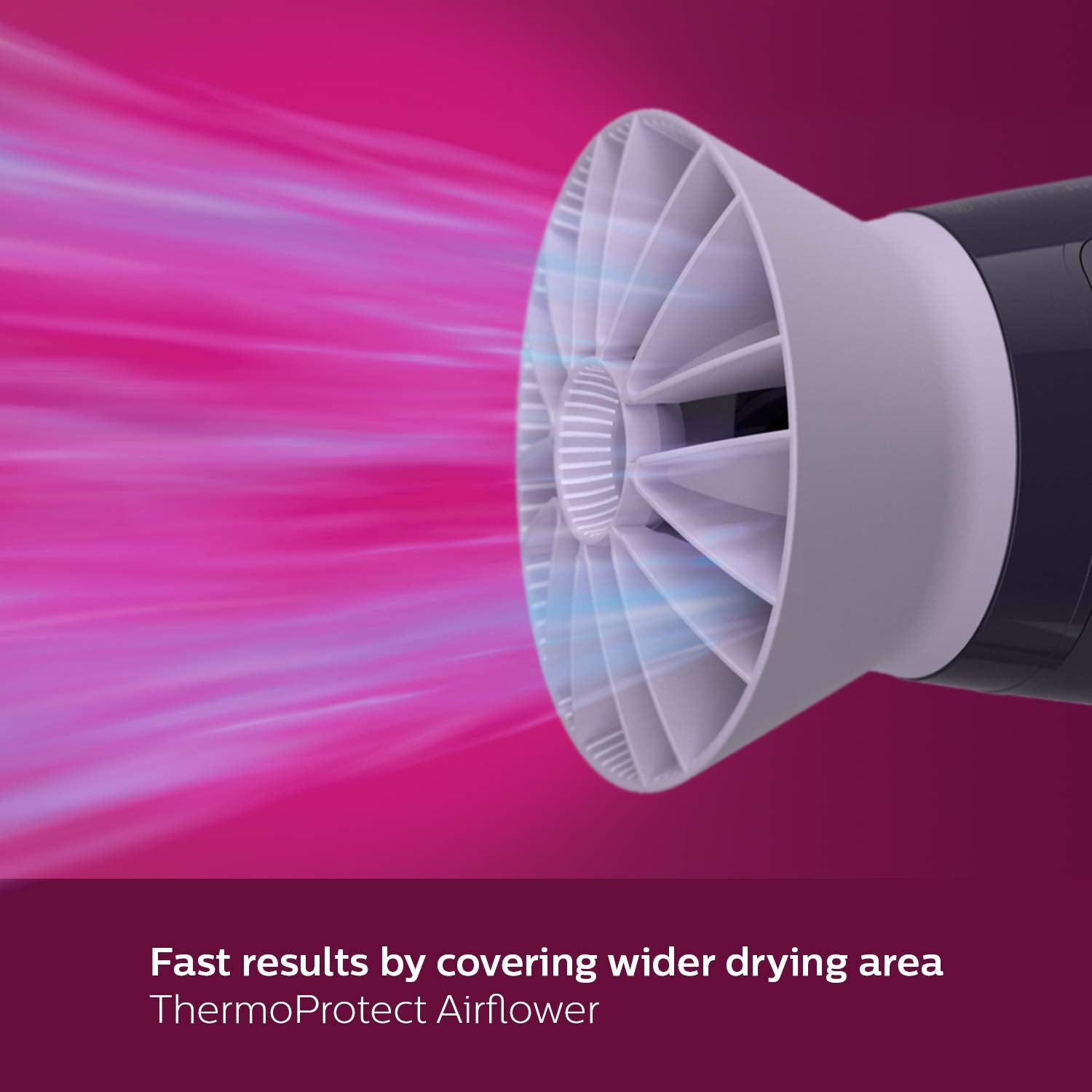 PHILIPS BHD318/00 1600 Watts Hair Dryer, Thermoprotect AirFlower Advanced Ionic Care 3 Heat Settings Purple and BHH880/10 50 Watts Hair Straightening Brush with Keratin Infused Bristles Black