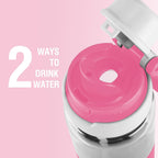 MILTON Navi 800 2-in-1 Lid Sip or Gulp Water Bottle 800 ml | Sturdy Handle I BPA Free| Food-Grade | One-Touch Open | Leak-Proof | Ideal for Office, School, College, Gym, Pink