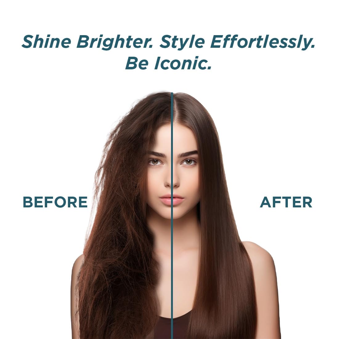 Ikonic Slim Titanium Shine 3.0 Hair Straightener, Black| Dual Titanium Plates| Advanced Heat Technology