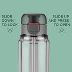 MILTON Aston 700 BPA & BPS-Free Water Bottle 700 ml| Food-Grade Plastic | One-Click Open | Leak-Proof | Sip & Gulp Lid I Ideal for Office, School, College, Gym, Grey