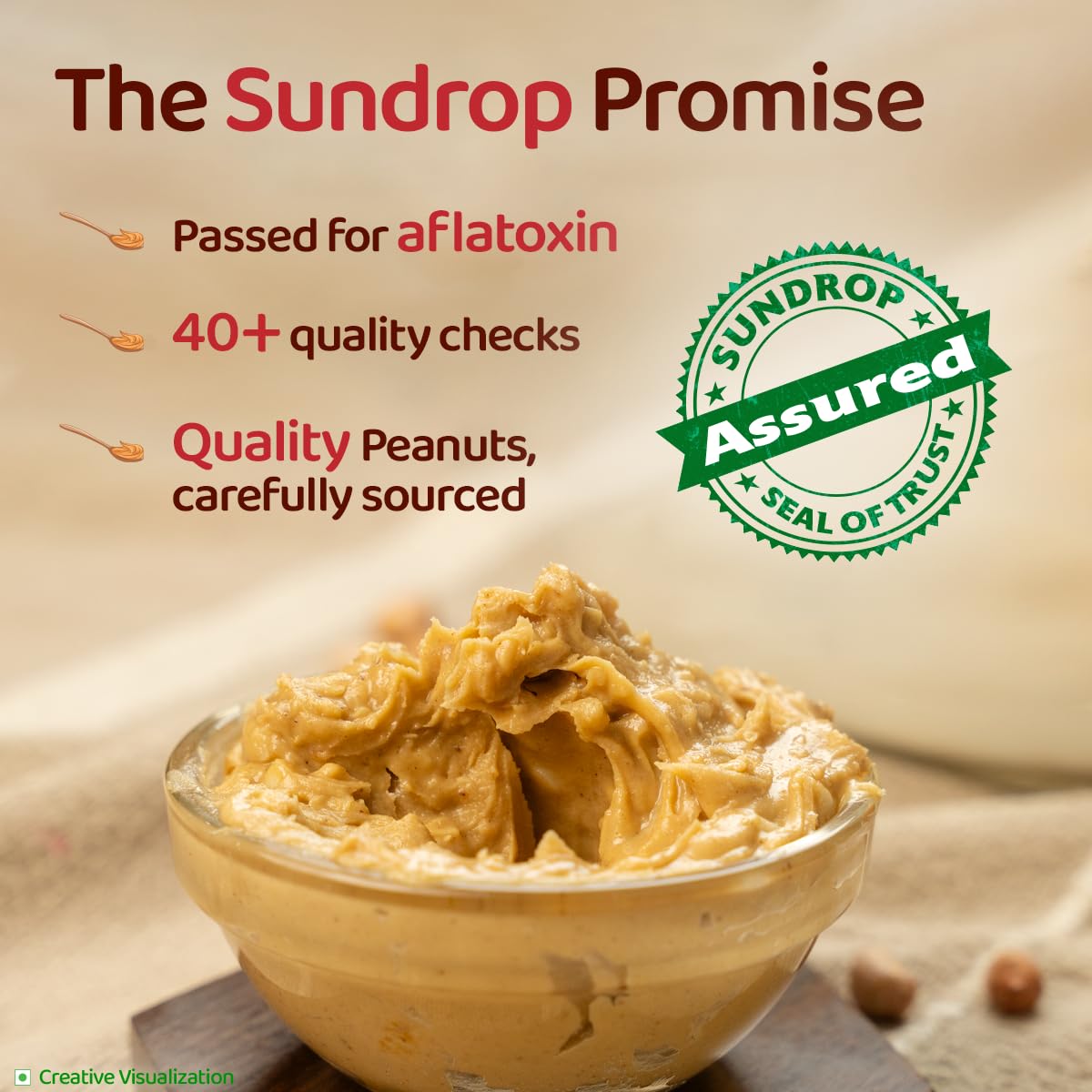 Sundrop Peanut Butter with Jaggery | Crunchy | 900 grams