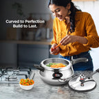 Milton Pro Cook Induction Cookware & Gas Stove Friendly Triply Stainless Steel Royal Curve Inner Lid Pressure Cooker 5 Litre | Even Heat Distribution |...