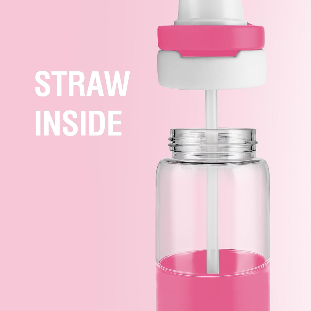 MILTON Navi 800 2-in-1 Lid Sip or Gulp Water Bottle 800 ml | Sturdy Handle I BPA Free| Food-Grade | One-Touch Open | Leak-Proof | Ideal for Office, School, College, Gym, Pink