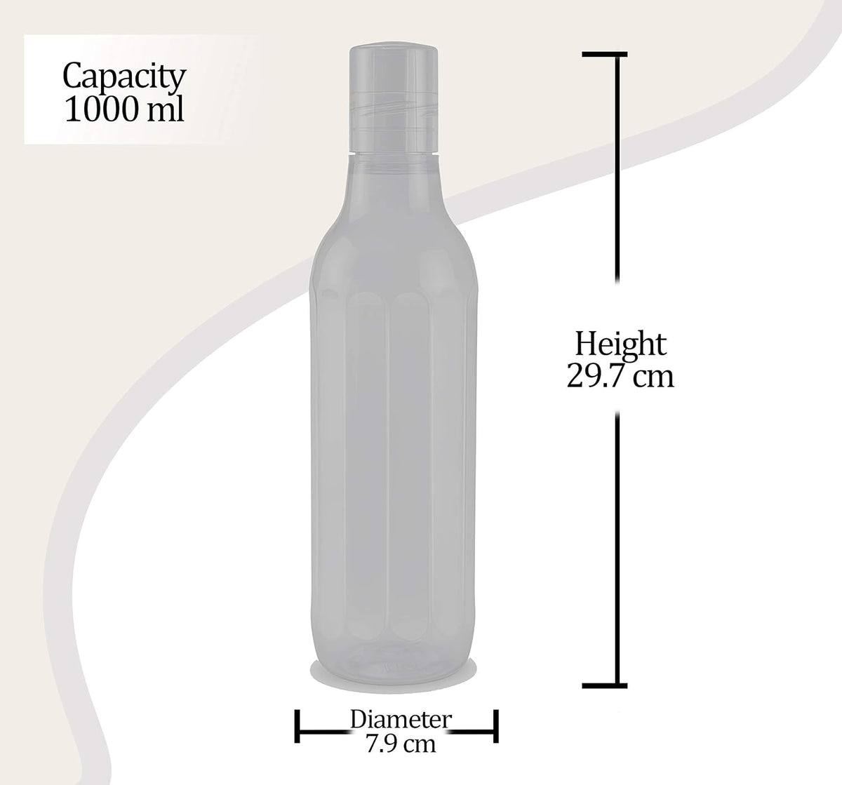 MILTON Prism 1000 Pet Water Bottle, 1 Piece, 1 Litre, Grey | BPA Free | 100% Leak Proof | Office | Gym | Home | Kitchen | Travel | Hiking | Treking