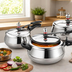 Milton Pro Cook Induction Cookware & Gas Stove Friendly Triply Stainless Steel Royal Curve Inner Lid Pressure Cooker 5 Litre | Even Heat Distribution |...