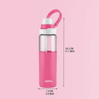 MILTON Navi 800 2-in-1 Lid Sip or Gulp Water Bottle 800 ml | Sturdy Handle I BPA Free| Food-Grade | One-Touch Open | Leak-Proof | Ideal for Office, School, College, Gym, Pink