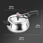 Milton Pro Cook Induction Cookware & Gas Stove Friendly Triply Stainless Steel Royal Curve Inner Lid Pressure Cooker 5 Litre | Even Heat Distribution |...