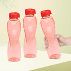 MILTON Mayo PET Water Bottle Set of 6 | BPA Free, Food Grade Plastic | Leak-Proof, Unbreakable & Reusable | Ideal for Fridge, Office, School & Home Use, 1 Litre Each, Red