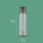 MILTON Aston 700 BPA & BPS-Free Water Bottle 700 ml| Food-Grade Plastic | One-Click Open | Leak-Proof | Sip & Gulp Lid I Ideal for Office, School, College, Gym, Grey