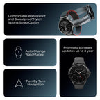 boAt Valour Watch 1 GPS, AI Based Auto Gym Mode,Built-in GPS, Advanced X2 Chip, 6-axis sensors, 3 ATM,15 Days Battery,1.43" AMOLED Display w/Gorilla Glass Smart Watches for Men & Women (Active Black)
