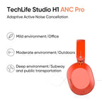 realme TechLife Studio H1 Over The Ear Over Ear Wireless Headphone with 70Hours Playtime 360° Spatial Audio, 40mm Drivers, 80ms Superlow Latency, 43 dB Adaptive ANC-Red