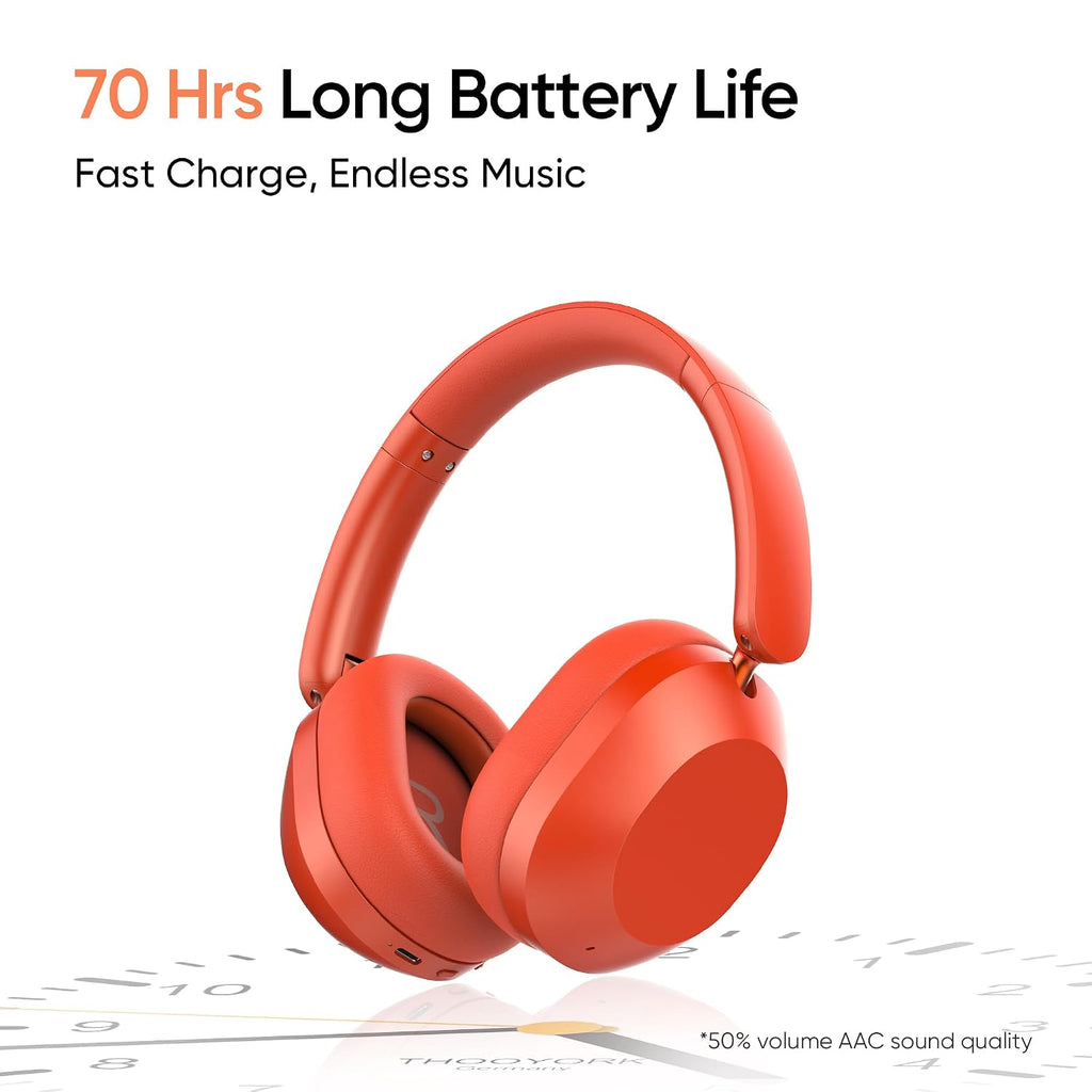 realme TechLife Studio H1 Over The Ear Over Ear Wireless Headphone with 70Hours Playtime 360° Spatial Audio, 40mm Drivers, 80ms Superlow Latency, 43 dB Adaptive ANC-Red