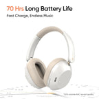 realme TechLife Studio H1 Over The Ear Over Ear Wireless Headphone with 70Hours Playtime 360° Spatial Audio, 40mm Drivers, 80ms Superlow Latency, 43 dB Adaptive ANC-White