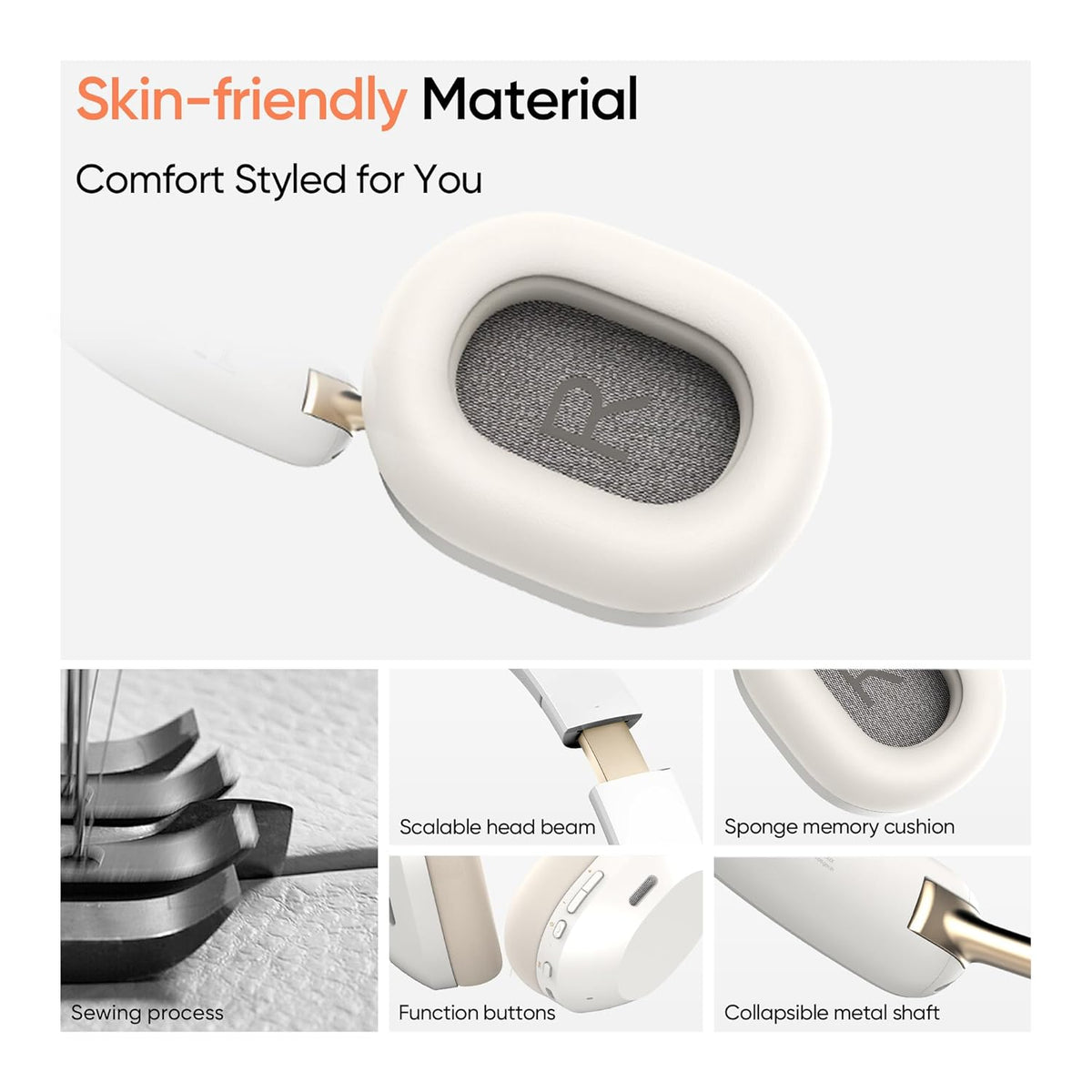 realme TechLife Studio H1 Over The Ear Over Ear Wireless Headphone with 70Hours Playtime 360° Spatial Audio, 40mm Drivers, 80ms Superlow Latency, 43 dB Adaptive ANC-White
