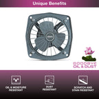 Usha Aeroclean Pro 150mm (6-Inch) Exhaust Fan for Kitchen | High Speed 100% Copper Motor | Goodbye Oil & Dust Coating |Scratch and Stain Resistant| Easy to Clean | 2-Year Warranty | Metallic Grey