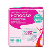 i-activ Period Panty for Women | M-L | Disposable Period Panties for Women Leak Proof | Maternity Pads for Heavy Flow Periods | Overnight 360 Degree Protection | Size-24 to 39"