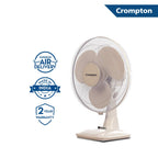 Crompton Hiflo Neo 16-Inch Table Fan 400mm (kd White) | High speed | smooth oscillations | Thermal overload protection for long lasting motor