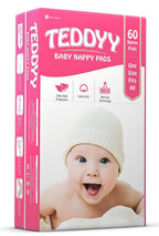 TEDDYY Baby Nappy Pads 60 Pads - Free Size, Side - Leak Protection, Soft Gel