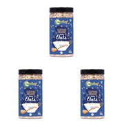 Nutriorg 100% Organic Rolled Oats 500gm | Pack of 3 | Gluten Free | High protein | Weight loss | Fibre Rich | Easy to Cook | Overnight Oats | Nutritional Breakfast Cereal Oats | Air Tight Plastic Jars